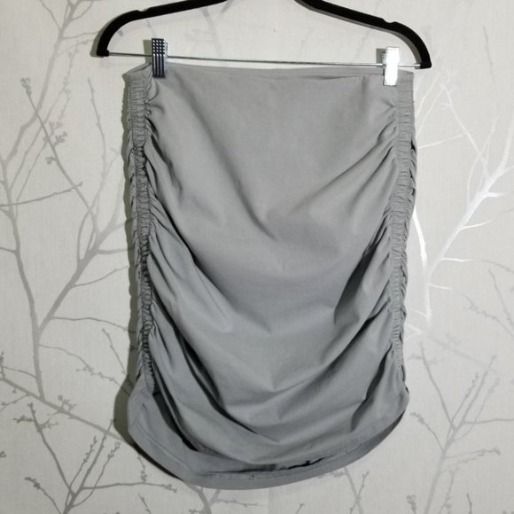 TNA Gray Ruched Bodycon Chill Malibu Mini Skirt - Picture 2 of 4